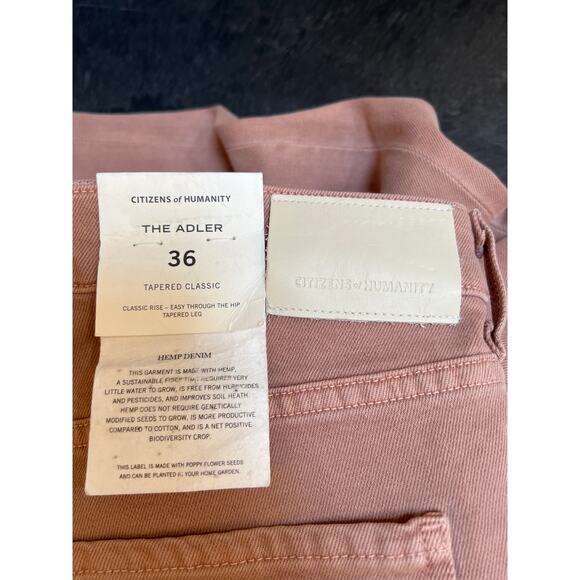 NWT Citizens of Humanity Alder Tapered Classic Denim Jeans Men's 36 Pink - Picture 3 of 5
